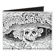 Canvas Bi-Fold Wallet - La Catrina Black White Canvas Bi-Fold Wallets Buckle-Down   