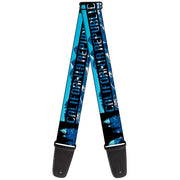 Guitar Strap - CALIFORNIA REPUBLIC Bear Stars Silhouette Black Scenic Mountains Guitar Straps Buckle-Down   