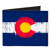 Canvas Bi-Fold Wallet - Colorado Flag Weathered Canvas Bi-Fold Wallets Buckle-Down   
