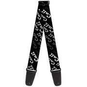 Guitar Strap - CALI Fade Diagonal Black Gray White Guitar Straps Buckle-Down   