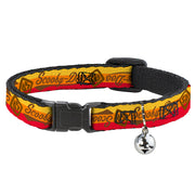 Cat Collar Breakaway - SCOOBY-DOO Script SD Icon Stripe Yellow Orange Red Brown Breakaway Cat Collars Scooby Doo   