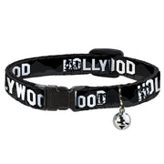 Cat Collar Breakaway - HOLLYWOOD Sign Skyline Black Grays White Breakaway Cat Collars Buckle-Down   