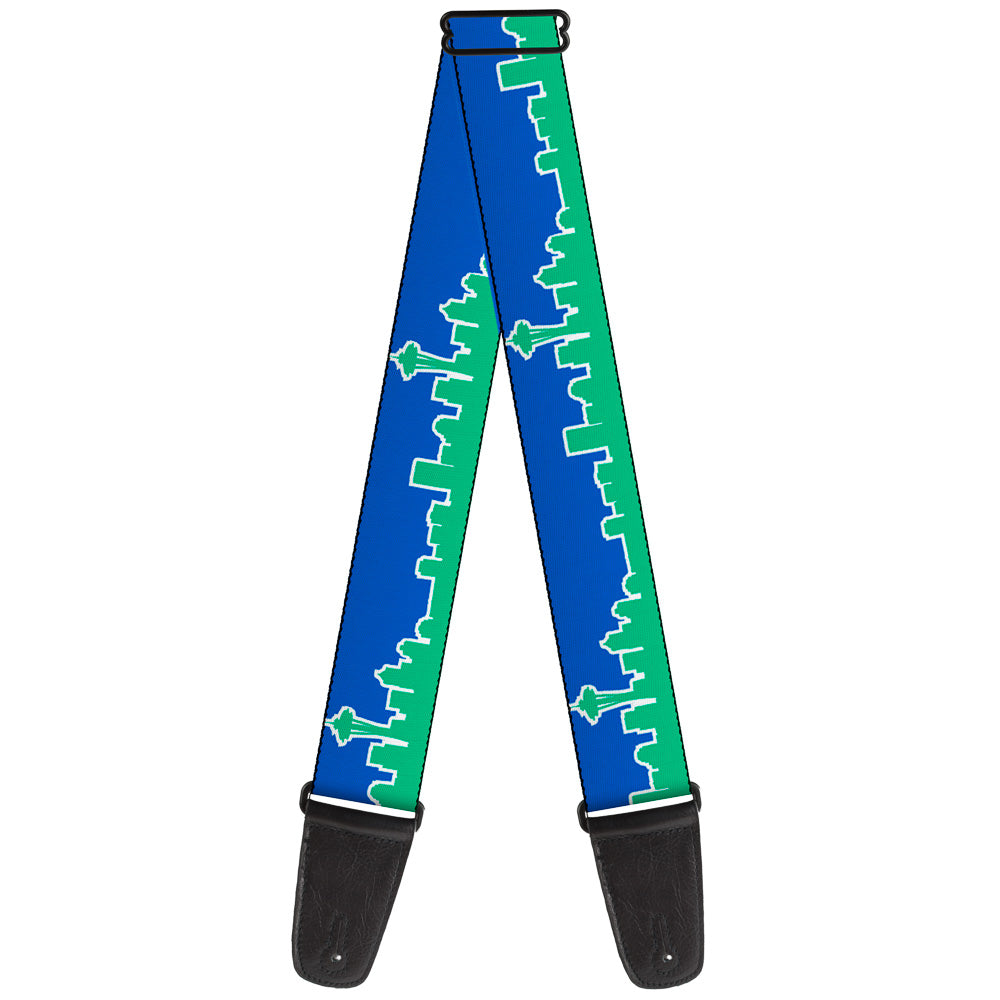 Guitar Strap - Seattle Skyline Blue Green Guitar Straps Buckle-Down   