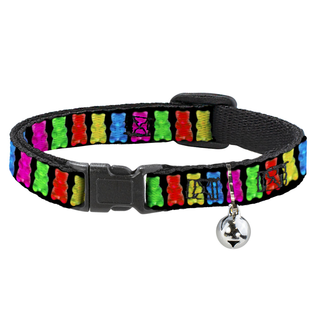 Cat Collar Breakaway - Gummy Bears Black Multi Color Breakaway Cat Collars Buckle-Down   