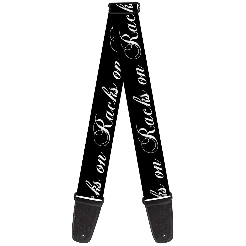 Guitar Strap - RACKS ON RACKS Black White Guitar Straps Buckle-Down   