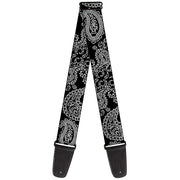 Guitar Strap - Paisley2 Black White Guitar Straps Buckle-Down   