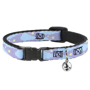 Cat Collar Breakaway - Cloudy Starry Sky Lavender Blue Yellow Breakaway Cat Collars Buckle-Down   
