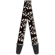 Guitar Strap - Butterfly Garden Black White Guitar Straps Buckle-Down   
