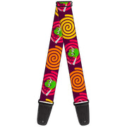 Guitar Strap - Green Dragons Smoking Purple Guitar Straps Buckle-Down   