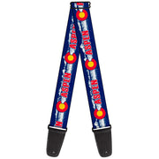 Guitar Strap - Colorado ASPEN Flag Snowy Mountains Weathered Blue White Red Yellows Guitar Straps Buckle-Down   