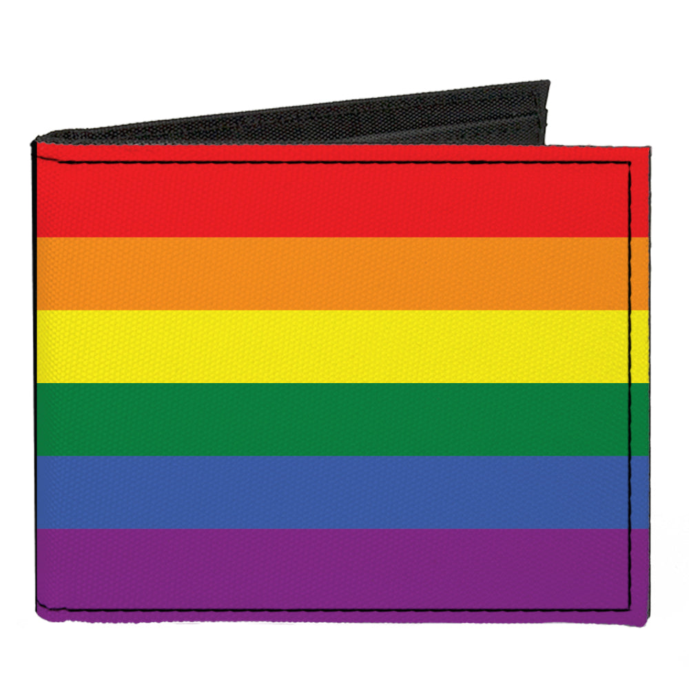 Canvas Bi-Fold Wallet - Flag American Pride Rainbow Black Canvas Bi-Fold Wallets Buckle-Down   