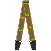 Guitar Strap - Pine Trees Blocks Olive Orange Tan Guitar Straps Buckle-Down   