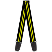 Guitar Strap - Stripe Black Yellow Guitar Straps Buckle-Down   