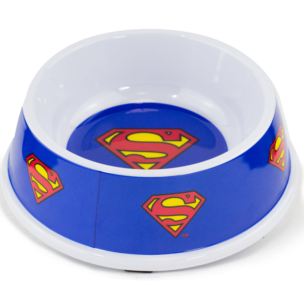 Single Melamine Pet Bowl - 7.5 (16oz) - Superman Shield Blue Pet Bowls DC Comics   