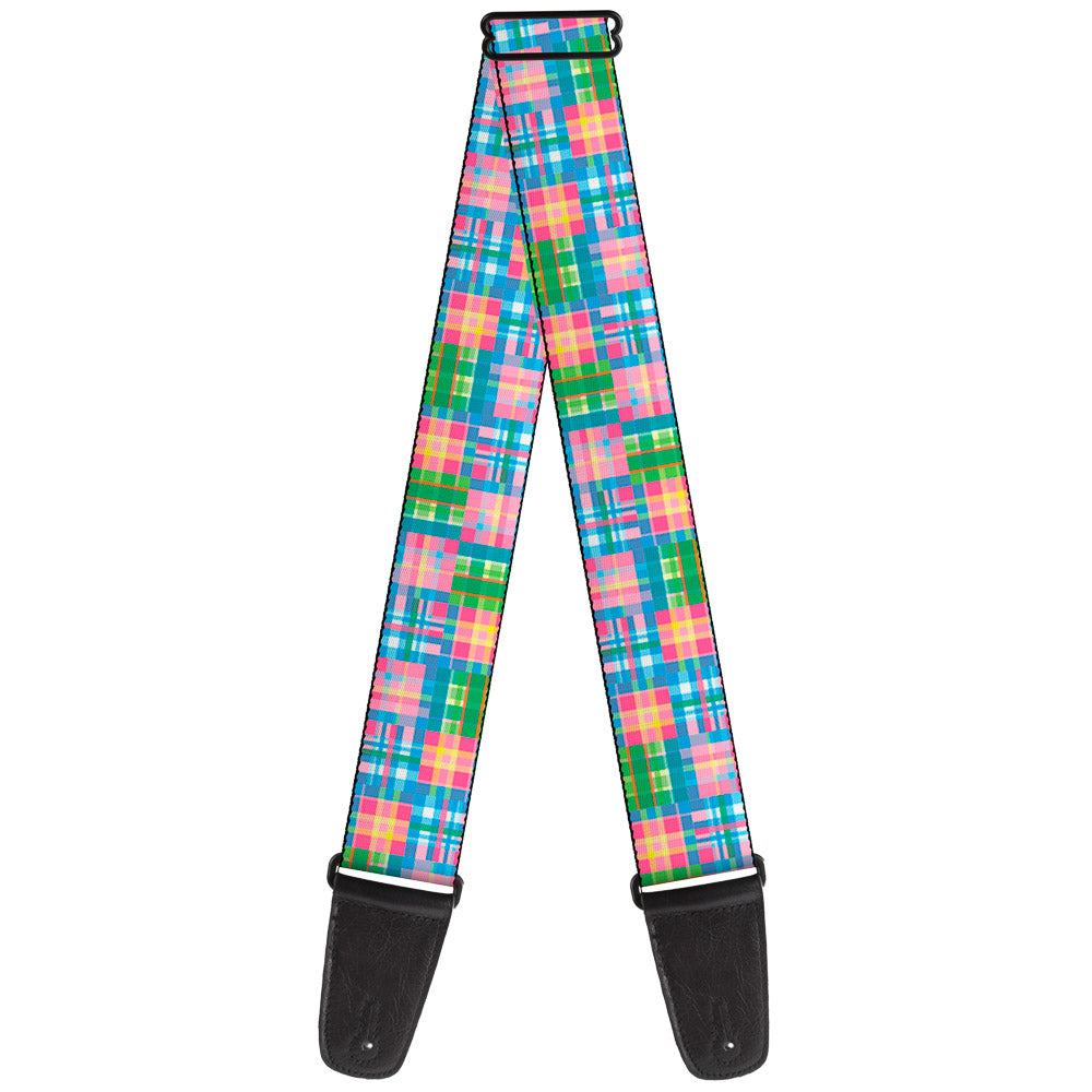 Guitar Strap - Madras Plaid Pink Guitar Straps Buckle-Down   