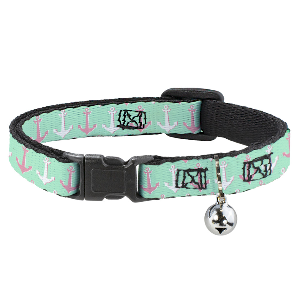 Cat Collar Breakaway - Anchor2 C U Green Pink White Breakaway Cat Collars Buckle-Down   