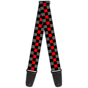 Guitar Strap - Checker Black Gray 1 Red Guitar Straps Buckle-Down   