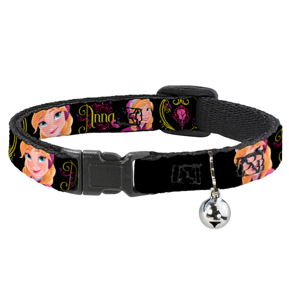 Cat Collar Breakaway - ANNA Poses Anna Monogram Heart Cameo Pinks Yellow Breakaway Cat Collars Disney   
