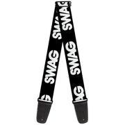 Guitar Strap - SWAG Black White Guitar Straps Buckle-Down   
