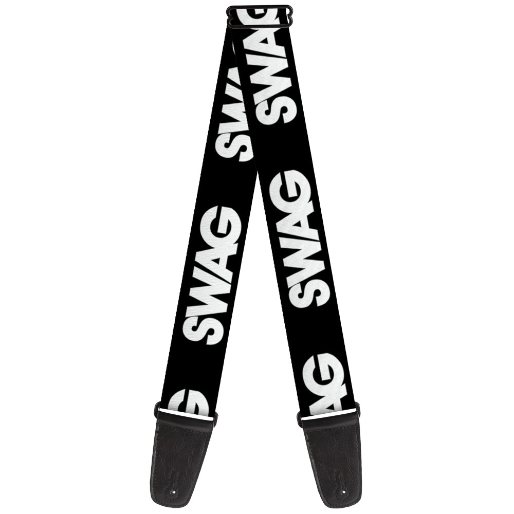 Guitar Strap - SWAG Black White Guitar Straps Buckle-Down   