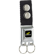 Keychain - HONDA Motorcycle Full Color Black Yellow White - Black Webbing Keychains Honda Motorsports   