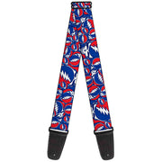 Guitar Strap - Steal Your Face Stacked Red White Blue Guitar Straps Grateful Dead   