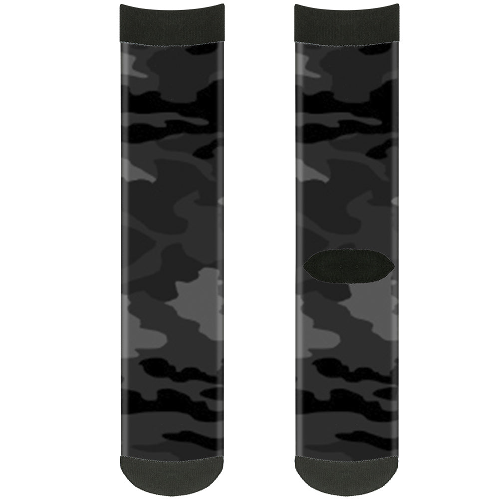 Sock Pair - Polyester - Camo Charcoal - CREW Socks Buckle-Down   
