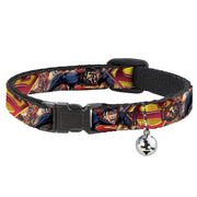 Cat Collar Breakaway - Superman Unchained Explosion Action Pose Wraith Shield Golds Reds Breakaway Cat Collars DC Comics   