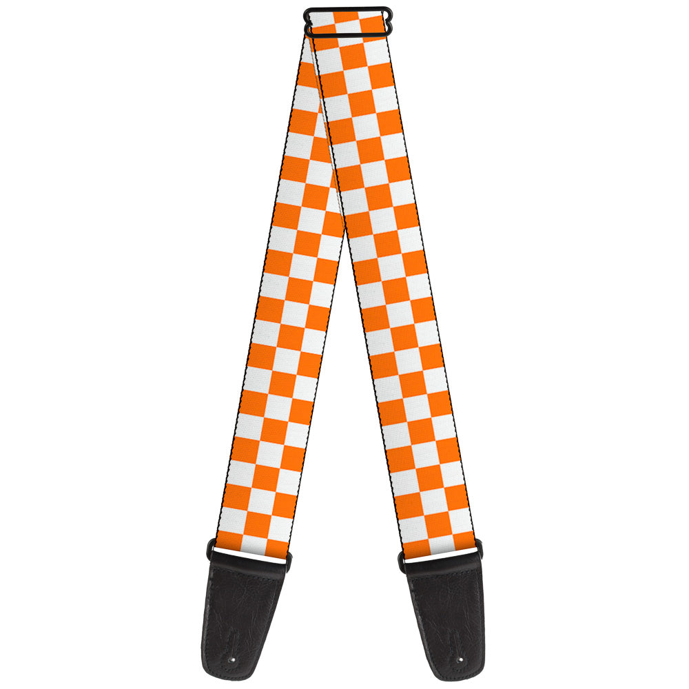 Guitar Strap - Checker White TN Orange Guitar Straps Buckle-Down   