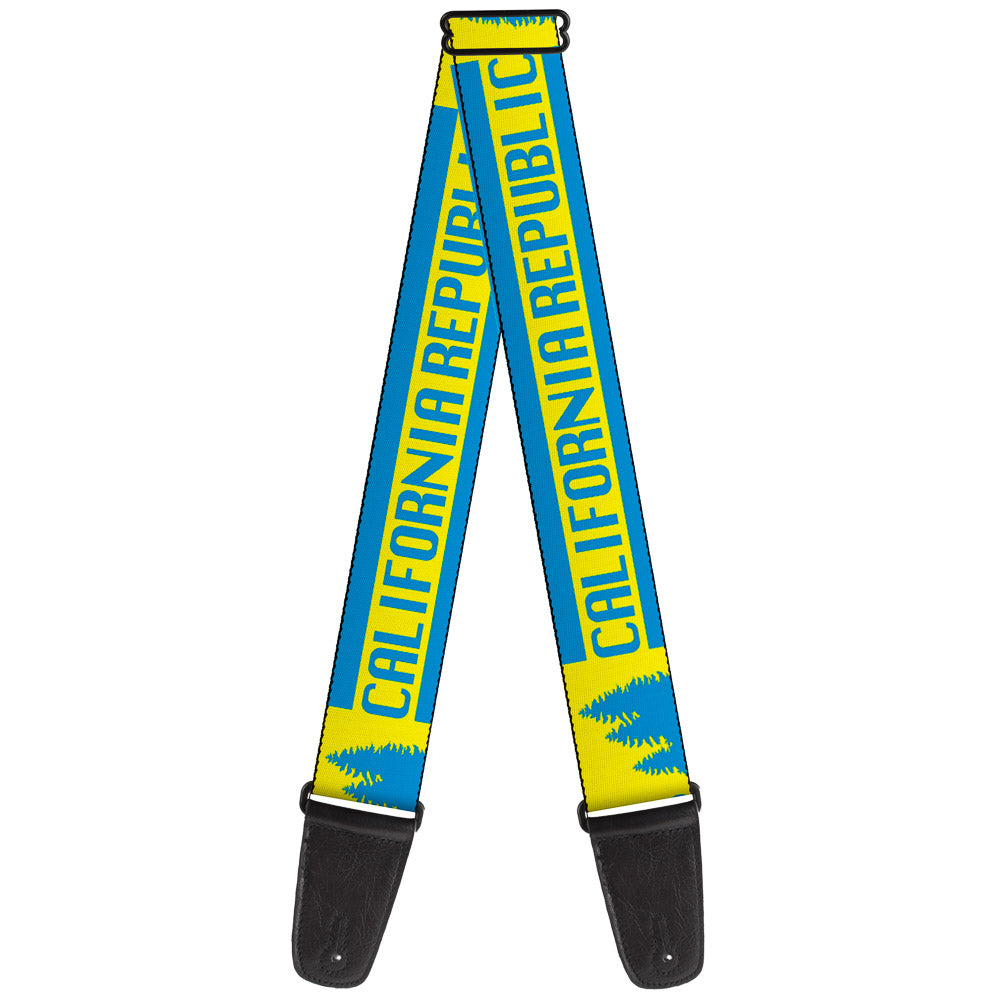 Guitar Strap - CALIFORNIA REPUBLIC Bear Stars Silhouette Yellow Blue Guitar Straps Buckle-Down   