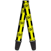 Guitar Strap - CAUTION BIOHAZARD Black Yellow Guitar Straps Buckle-Down   