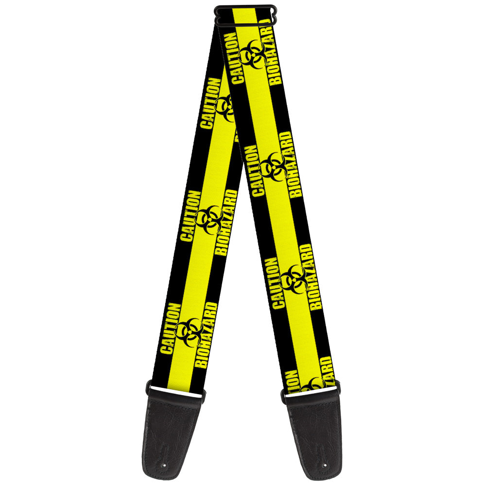 Guitar Strap - CAUTION BIOHAZARD Black Yellow Guitar Straps Buckle-Down   