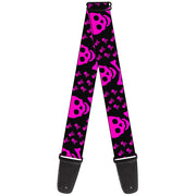 Guitar Strap - Skull w Babies Black Fuchsia Guitar Straps Buckle-Down   