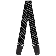 Guitar Strap - Diagonal Stripes Scribble Gray Black Guitar Straps Buckle-Down   
