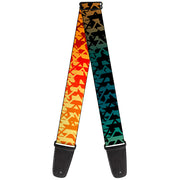 Guitar Strap - Geometric Transition Blues Reds Orange Yellows Guitar Straps Buckle-Down   
