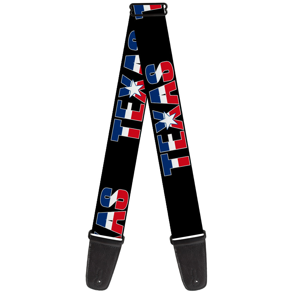 Guitar Strap - TEXAS w Star Black White Blue Red Guitar Straps Buckle-Down   