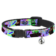 Cat Collar Breakaway - Eighties Arcade Multi Neon Stripes Breakaway Cat Collars Buckle-Down   