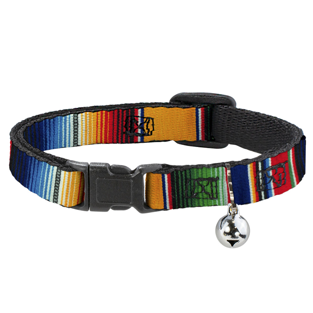 Cat Collar Breakaway - Zarape2 Vertical Multi Color Stripe Breakaway Cat Collars Buckle-Down   