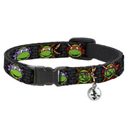 Cat Collar Breakaway with Bell - Classic TMNT Expessions Battle Gear Gray Multi Color Breakaway Cat Collars Teenage Mutant Ninja Turtles