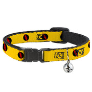 Cat Collar Breakaway - Reverse Flash Logo Golden Yellow Black Red Breakaway Cat Collars DC Comics   