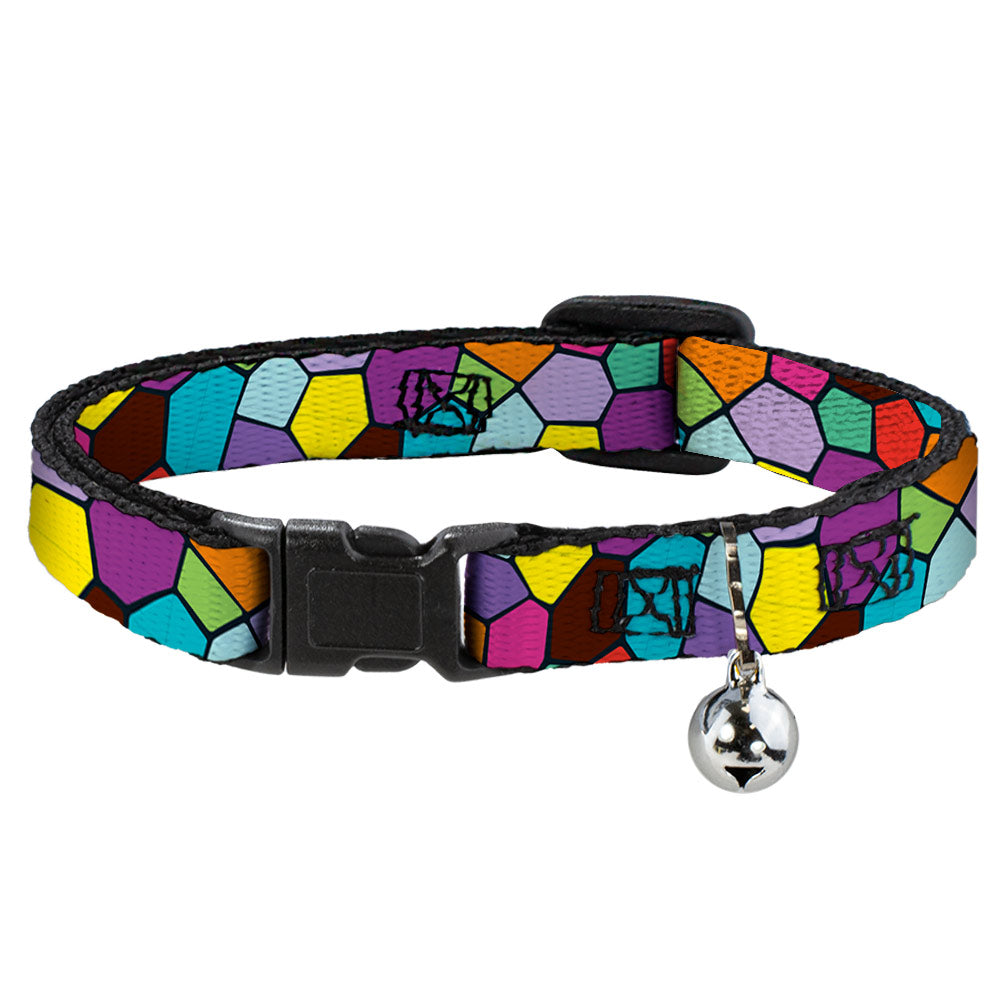 Cat Collar Breakaway - Stained Glass Mosaic2 Multi Color Navy Breakaway Cat Collars Buckle-Down   