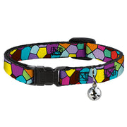 Cat Collar Breakaway - Stained Glass Mosaic2 Multi Color Navy Breakaway Cat Collars Buckle-Down   