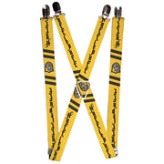 Suspenders - 1.0" - HUFFLEPUFF Badge 2-Stripe Yellow Black Grays Suspenders Harry Potter Default Title