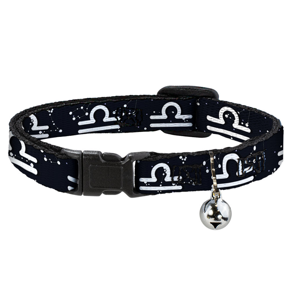 Cat Collar Breakaway - Zodiac Libra Symbol Constellations Black White Breakaway Cat Collars Buckle-Down   