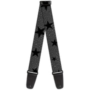 Guitar Strap - Cheetah Stars Gray Black Guitar Straps Buckle-Down   