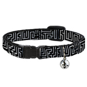 Cat Collar Breakaway - Maze Black White Red Breakaway Cat Collars Buckle-Down   