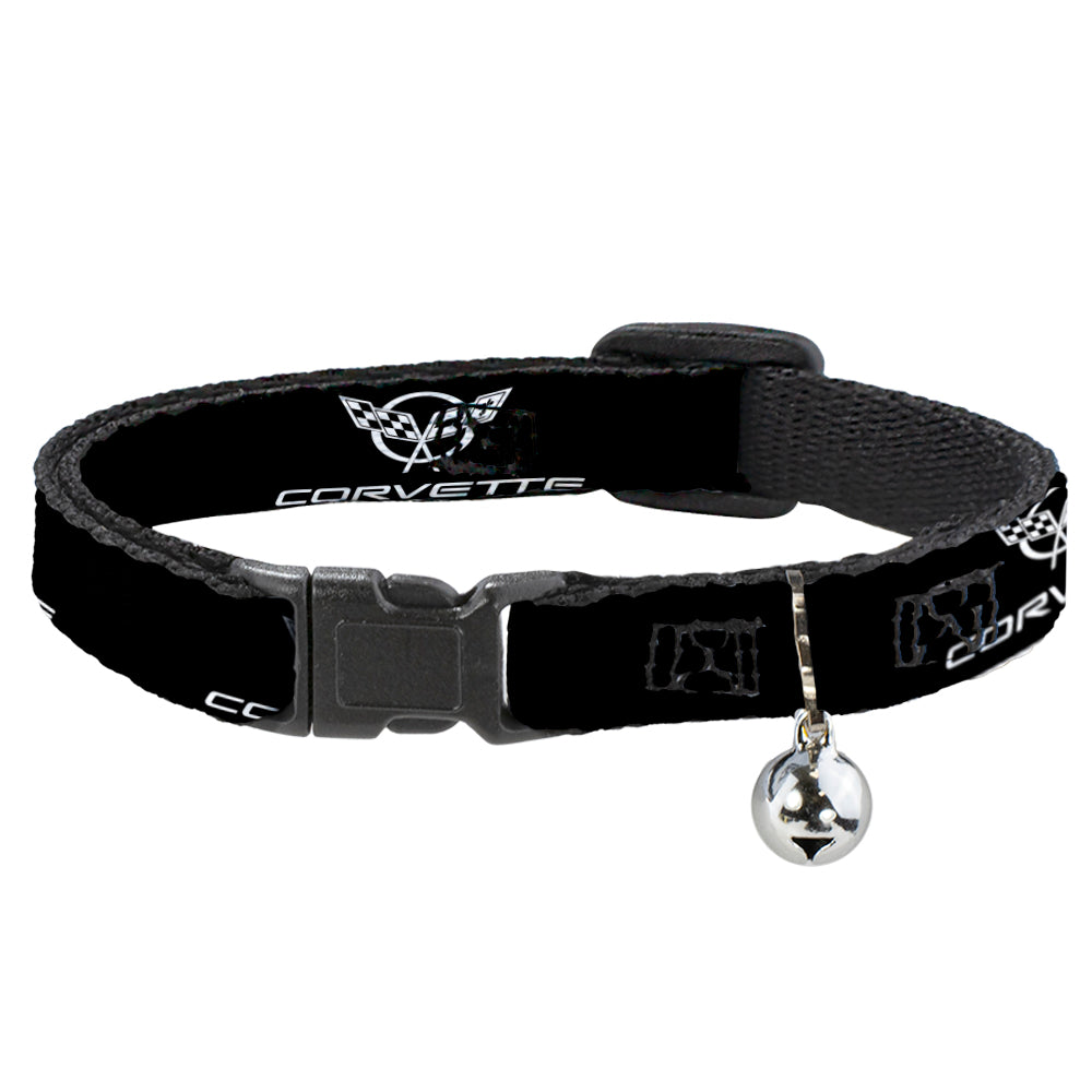 Cat Collar Breakaway - Corvette Black Silver REPEAT Breakaway Cat Collars GM General Motors   