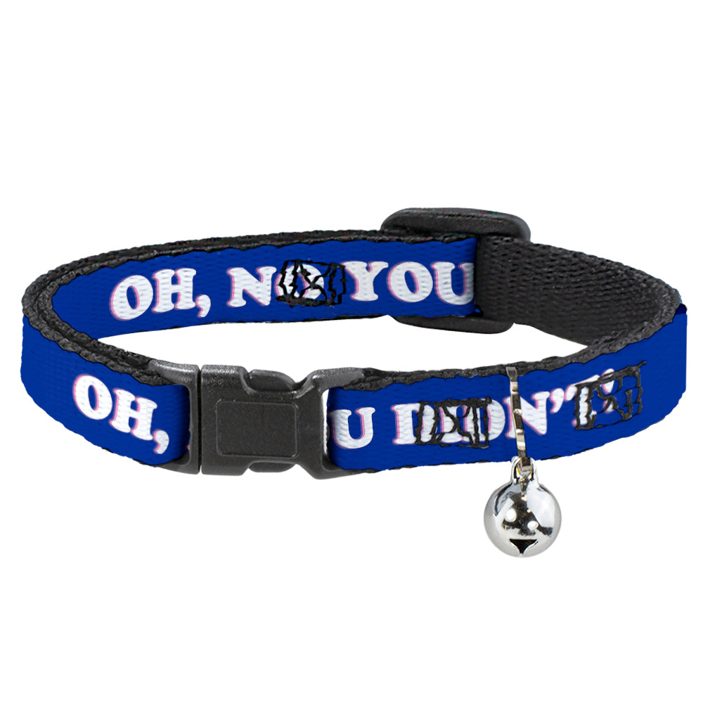 Cat Collar Breakaway - OH, NO YOU DIDN'T!!! Navy Purple White Breakaway Cat Collars Buckle-Down   