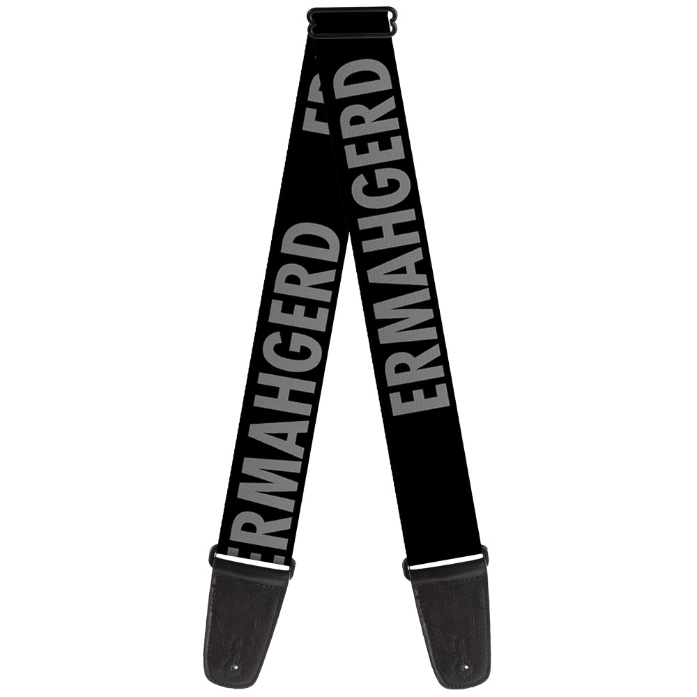 Guitar Strap - ERMAHGERD! Black Gray Guitar Straps Buckle-Down   