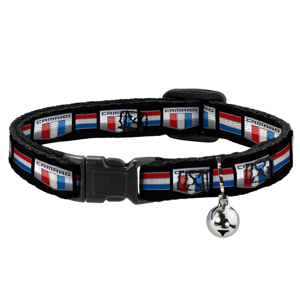 Cat Collar Breakaway - CAMARO Six Badge Stripe Black Silver Red White Blue Breakaway Cat Collars GM General Motors   